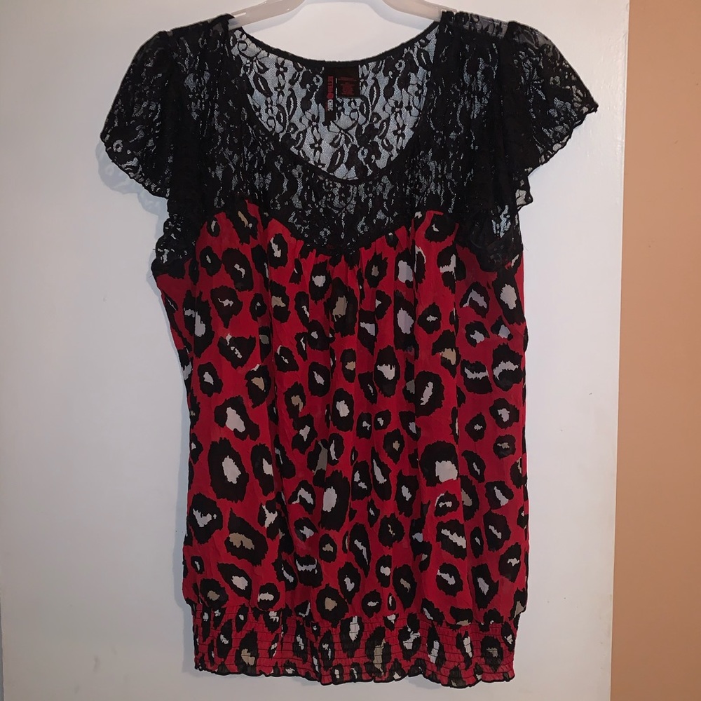 TORRID Red & Black Top